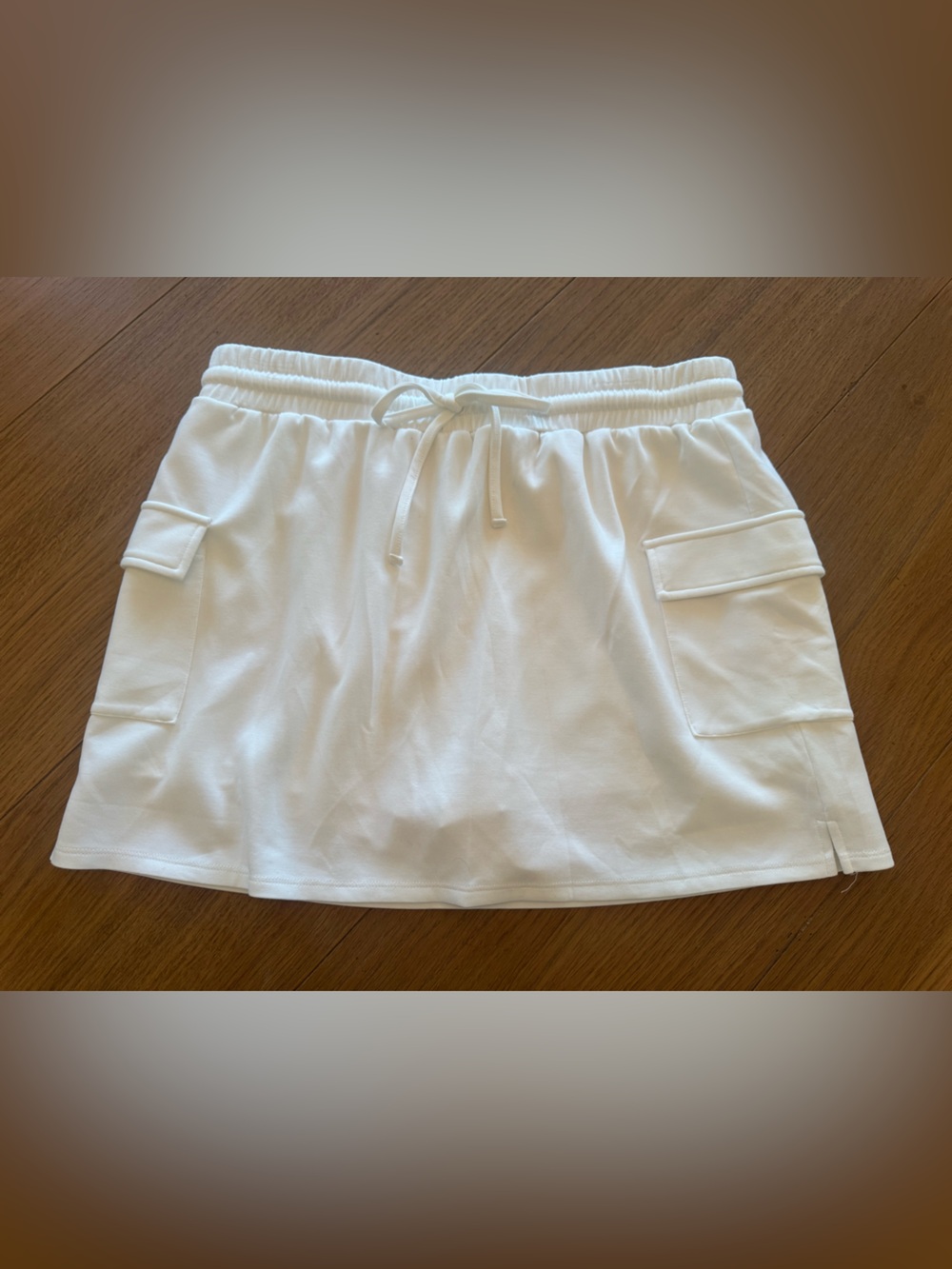 Versona White Drawstring Cargo Pocket Skirt